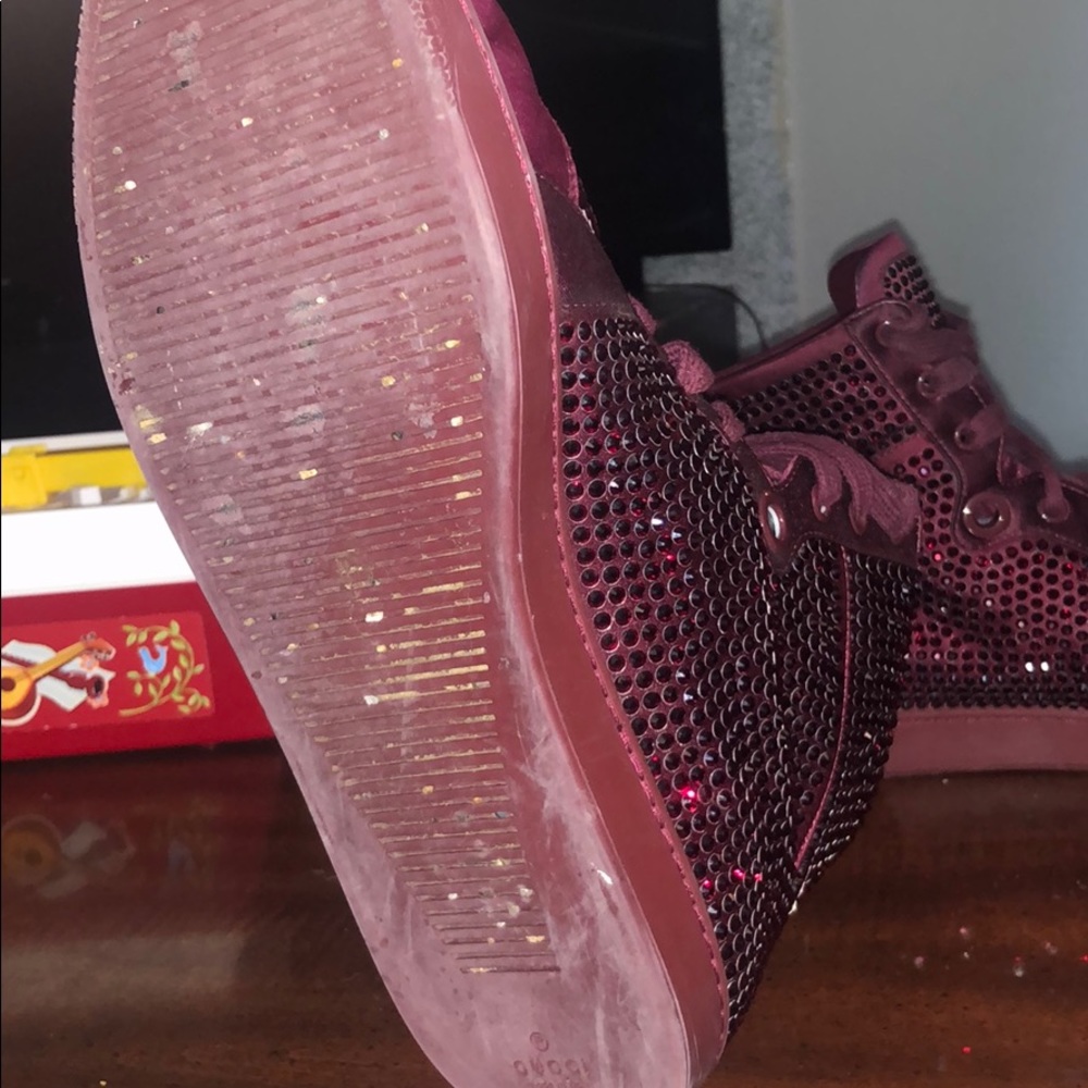 Ruby Red Gucci rhinestone high tops - Picture 3 of 5